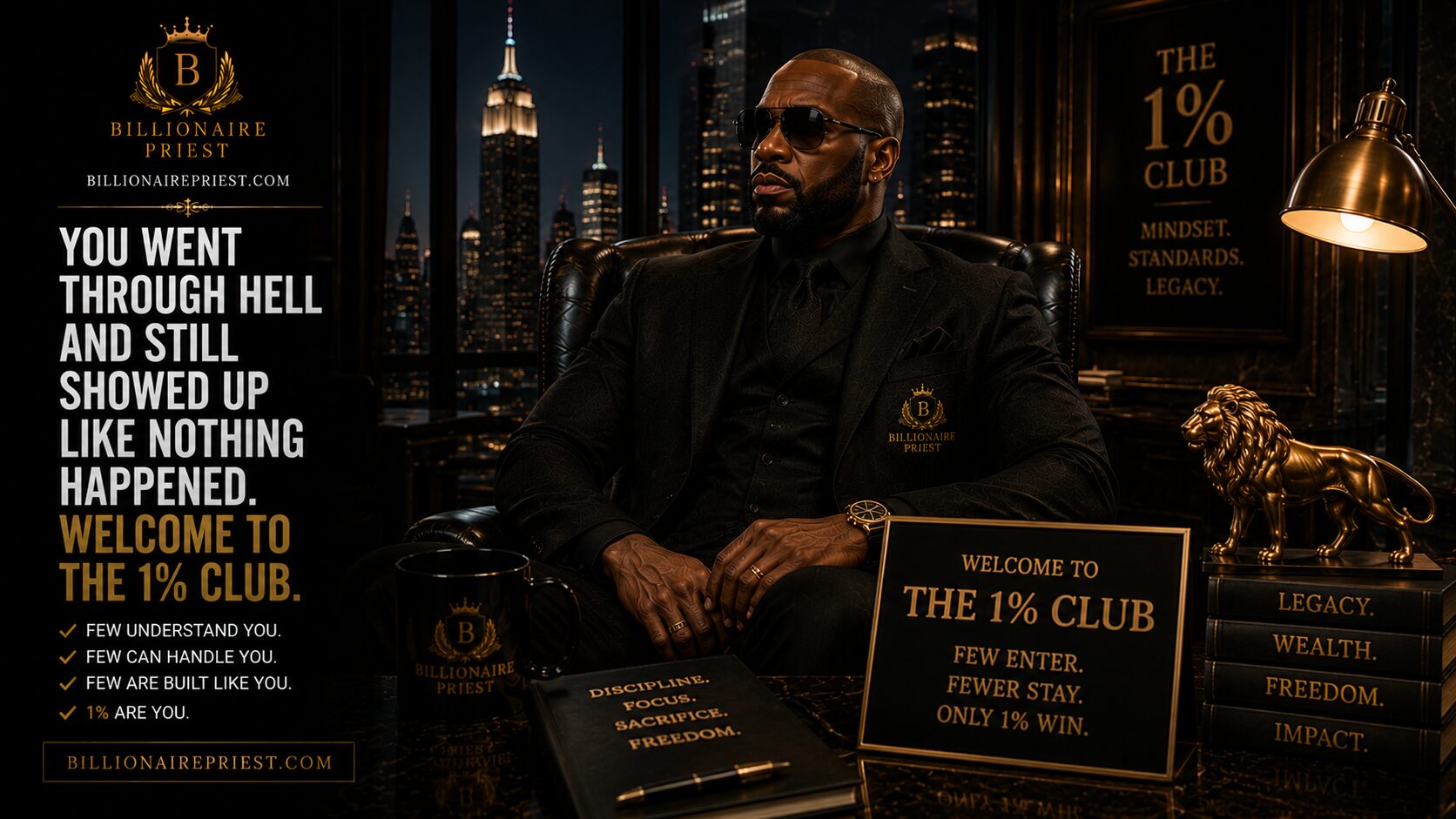 You went through hell and still showed up like nothing happened. Welcome to the 1% club. billionaire